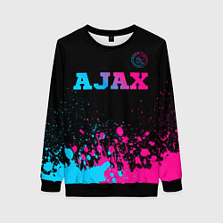 Свитшот женский Ajax - neon gradient посередине, цвет: 3D-черный