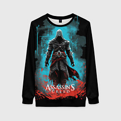 Свитшот женский Assassins creed подводный город, цвет: 3D-черный