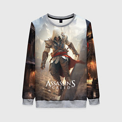 Свитшот женский Assassins creed старинный город, цвет: 3D-меланж