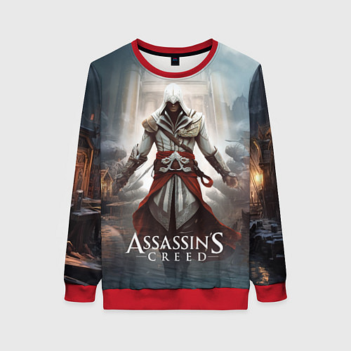 Женский свитшот Assassins creed poster game / 3D-Красный – фото 1