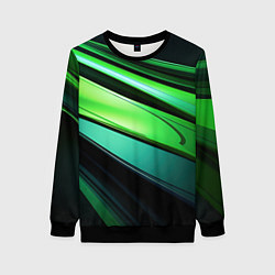 Свитшот женский Абстрактные геометрические плавные линии минимализ, цвет: 3D-черный