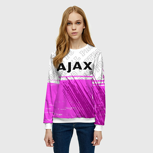 Женский свитшот Ajax pro football посередине / 3D-Белый – фото 3