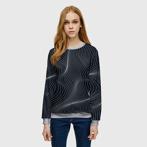 Женский свитшот Черная аннигиляция / 3D-Меланж – фото 3