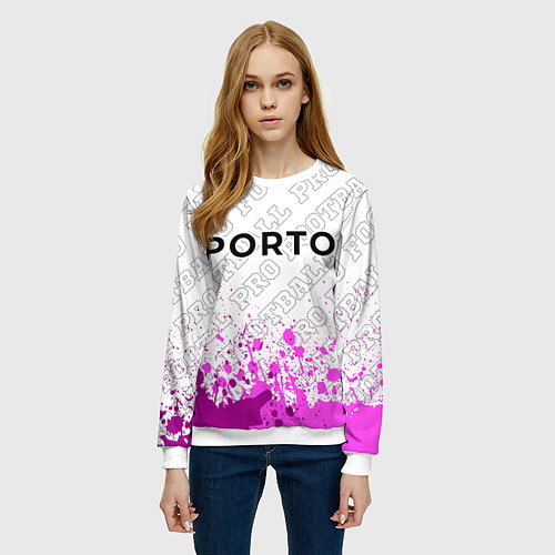 Женский свитшот Porto pro football посередине / 3D-Белый – фото 3