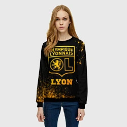 Свитшот женский Lyon - gold gradient, цвет: 3D-черный — фото 2
