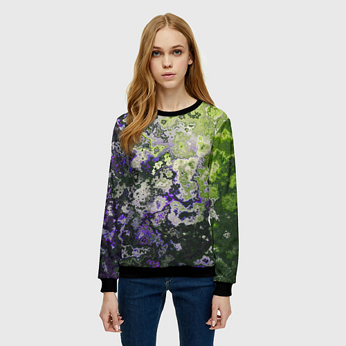 Женский свитшот Абстрактный эффект ржавчины / 3D-Черный – фото 3