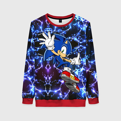Женский свитшот Sonic blue x / 3D-Красный – фото 1