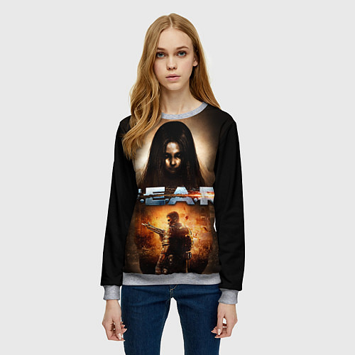 Женский свитшот FEAR - project origin / 3D-Меланж – фото 3