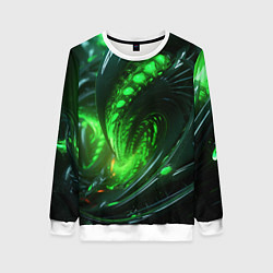 Женский свитшот Кислотная зеленая яркая неоновая абстракция