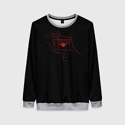 Свитшот женский Взгляд Макимы человек бензопила, цвет: 3D-меланж