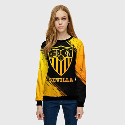 Женский свитшот Sevilla - gold gradient / 3D-Черный – фото 3