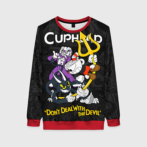 Женский свитшот Cuphead devil trident / 3D-Красный – фото 1