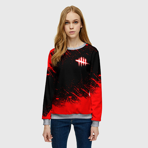 Женский свитшот Dead by daylight огненный / 3D-Меланж – фото 3