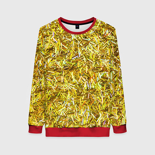 Женский свитшот Золотые ленточки / 3D-Красный – фото 1