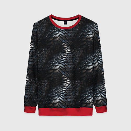 Женский свитшот Блестящая металлическая броня / 3D-Красный – фото 1