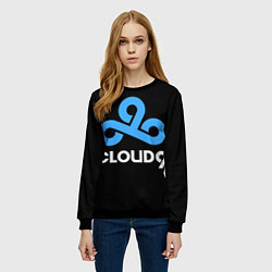 Свитшот женский Cloud9 - esports logo, цвет: 3D-черный — фото 2