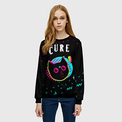 Свитшот женский The Cure - rock star cat, цвет: 3D-черный — фото 2