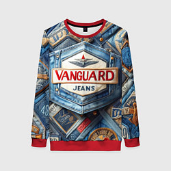 Свитшот женский Vanguard denim patchwork - ai art, цвет: 3D-красный