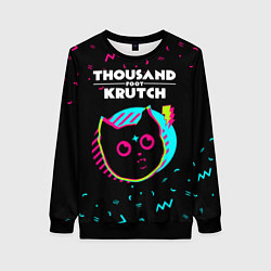 Свитшот женский Thousand Foot Krutch - rock star cat, цвет: 3D-черный