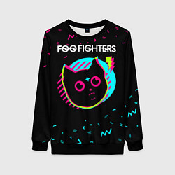 Свитшот женский Foo Fighters - rock star cat, цвет: 3D-черный