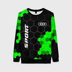 Свитшот женский Audi green sport hexagon, цвет: 3D-черный