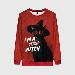 Свитшот женский I am witch, цвет: 3D-красный