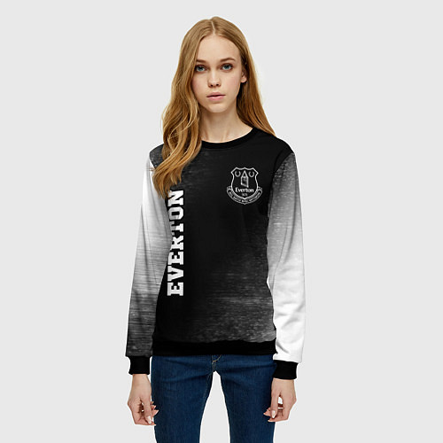 Женский свитшот Everton sport на темном фоне вертикально / 3D-Черный – фото 3