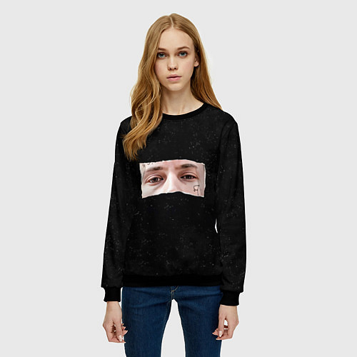 Женский свитшот Взгляд Kizaru / 3D-Черный – фото 3