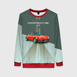 Свитшот женский Porsche спортивный немецкий автомобиль, цвет: 3D-красный