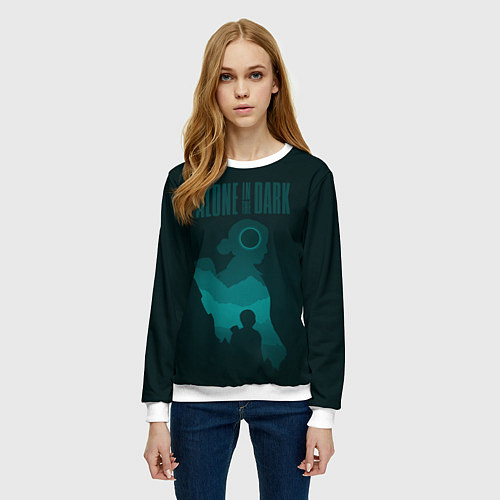 Женский свитшот Alone in the dark - Emily / 3D-Белый – фото 3