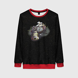 Свитшот женский Разбитый противогаз радиация, цвет: 3D-красный