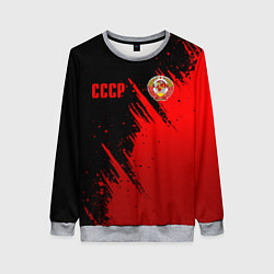 Свитшот женский СССР - черно-красный, цвет: 3D-меланж