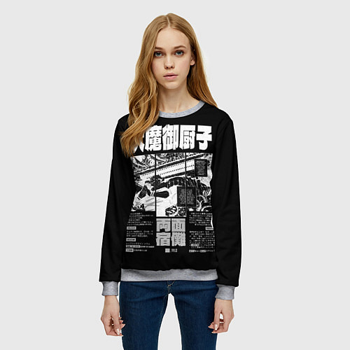 Женский свитшот Храм Суккуны - Магическая битва / 3D-Меланж – фото 3