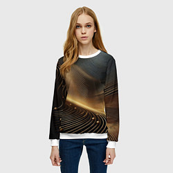 Свитшот женский Золотые линии с шариками, цвет: 3D-белый — фото 2
