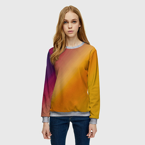 Женский свитшот Абстракция солнечный луч / 3D-Меланж – фото 3