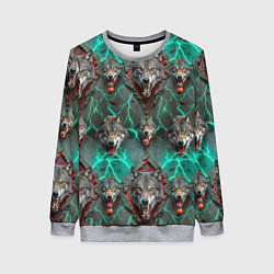 Женский свитшот Эпичный паттерн из волков