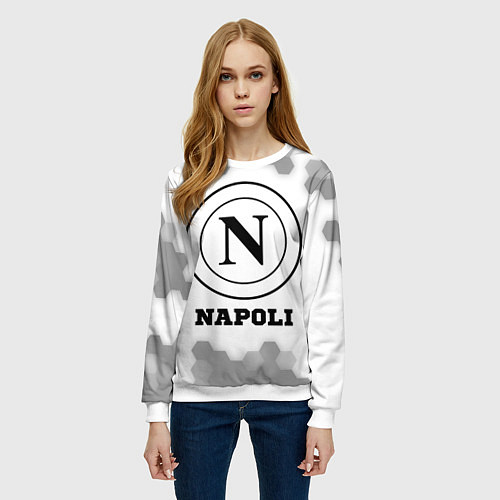 Женский свитшот Napoli sport на светлом фоне / 3D-Белый – фото 3