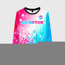 Женский свитшот Brighton neon gradient style посередине