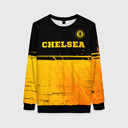 Свитшот женский Chelsea - gold gradient посередине, цвет: 3D-черный