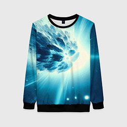 Свитшот женский Неоновая комета - нейросеть, цвет: 3D-черный