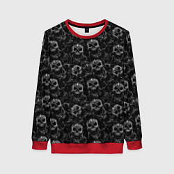 Свитшот женский Череп с пулей, цвет: 3D-красный