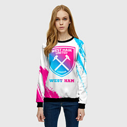 Свитшот женский West Ham neon gradient style, цвет: 3D-черный — фото 2