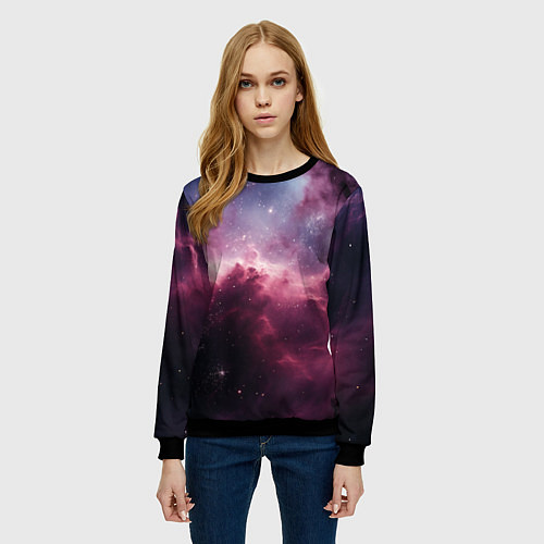 Женский свитшот Абстрактный космос фантастика / 3D-Черный – фото 3
