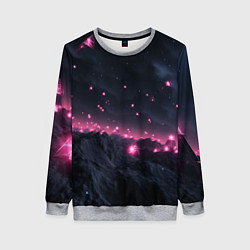 Женский свитшот Яркие пирамидки в космосе