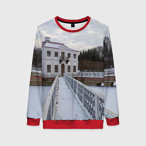 Женский свитшот Петергоф дворец Марли / 3D-Красный – фото 1