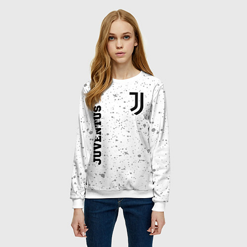 Женский свитшот Juventus sport на светлом фоне вертикально / 3D-Белый – фото 3