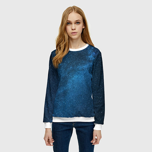 Женский свитшот Космическая вселенная млечный путь / 3D-Белый – фото 3