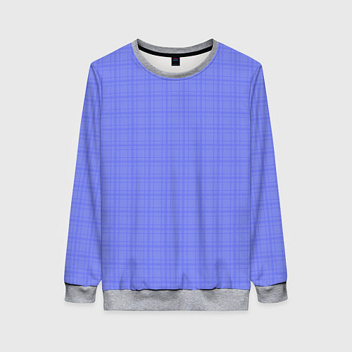 Женский свитшот Умеренный аспидно-синий клетчатый / 3D-Меланж – фото 1