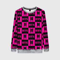 Женский свитшот BTS pattern pink logo