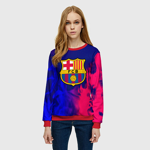 Женский свитшот Barcelona fc club gradient / 3D-Красный – фото 3